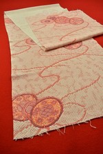 Vintage Japanese Silk Kimono Fabric Scrap Remnant Textile Quilting 64"/CA13/100