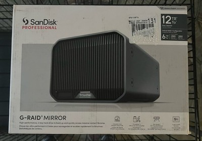 Sandisk Professional 12TB G-RAID Mirror 2-Bay RAID Array 2 x 6TB, Thunderbolt 3