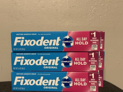 Fixodent Complete Original Denture Adhesive Cream, 2.4oz - 3 Pack