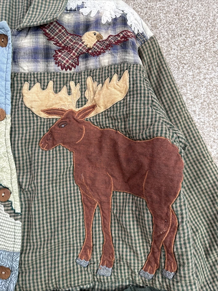 Chaqueta de Colección Parche Magic Acolchada Naturaleza Exterior Pato Alce Águila Mujer Mediana Foto 2 de 4