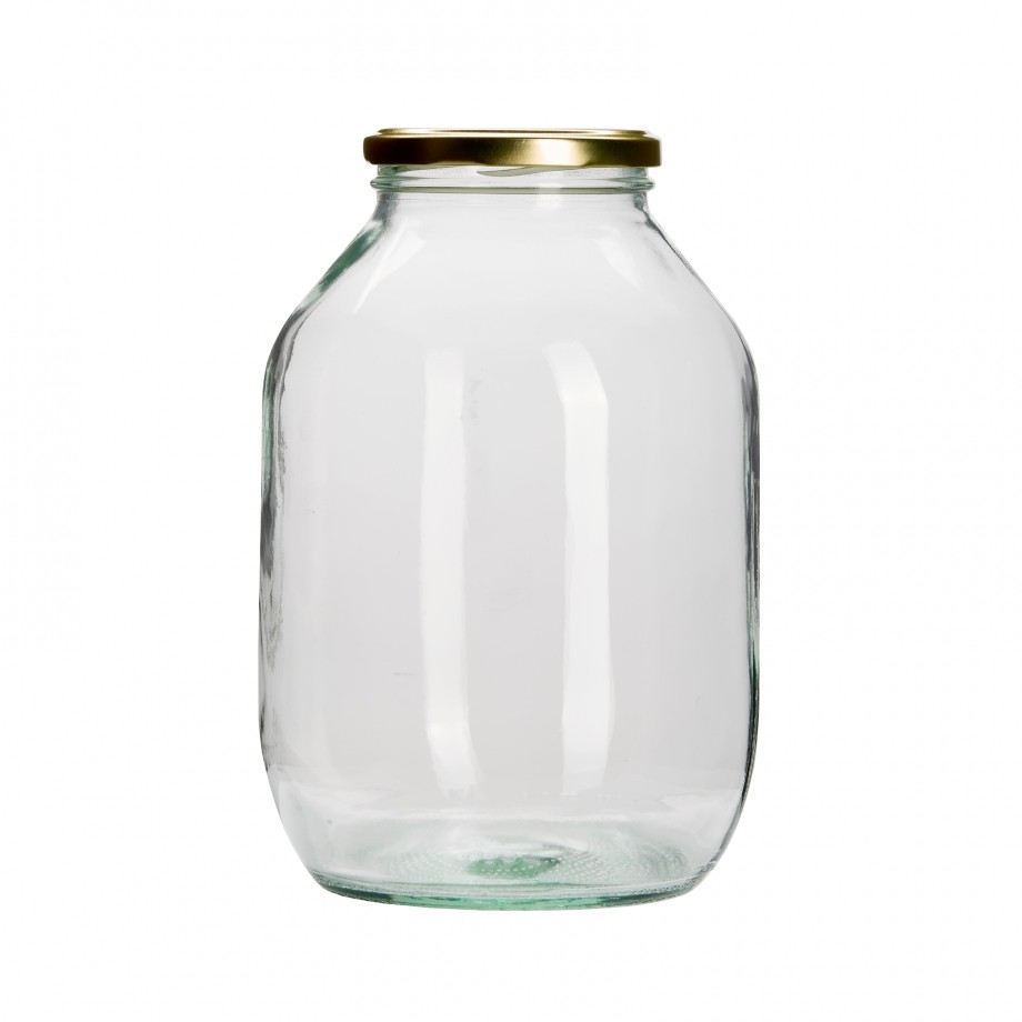 Glass Pickle Jar Gold Twist Off Lid Half Gallon - Chip Shop Style Eggs Onions