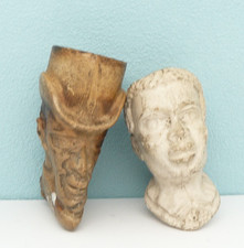 Alter Pfeifenöfen aus Terrakotta 19. Jahrhundert - anthropomorphe Köpfe