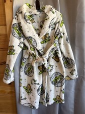 Star Wars Kid The Mandalorian Grogu Cozy Fleece Long Sleeve Robe Grn  Wht 6/6X
