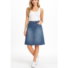 Jordache Size 30/10 Blue Jean Skirt Legacy Knee Length Casual Rustic Western Y2K