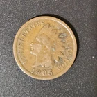 1905 Indian Head One Cent Penny Coin 1c #AB088
