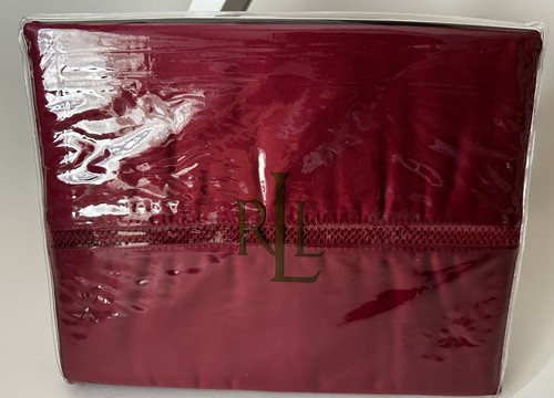 Ralph Lauren Regent Sateen 600TC POMEGRANATE RED Full Flat Sheet 54x75” NWT
