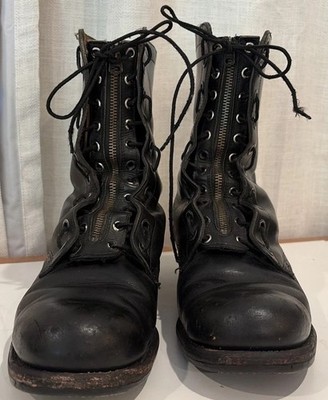 Vintage 1960 s Military Combat Zippered Boots B.F. Goodrich 10 R GJ 8 68