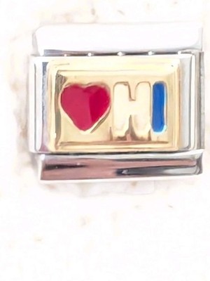 Authentic Zoppini I Love Hawaii Italian Charm Classic 9mm Link E152