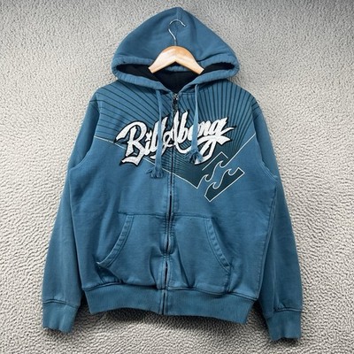 Vintage Billabong Full Zip Hoodie Mens Large Blue Sweatshirt Surf