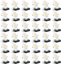 Amico 36 Pack 6 Inch 5CCT Ultra-Thin LED Recessed Ceiling Light with Plastic Jun