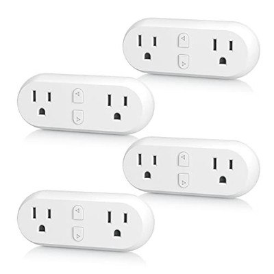 HBN SMART PLUG 15A WIFI&BLUETOOTH OUTLET EXTENDER DUAL SOCKET U153T-4P - WHITE