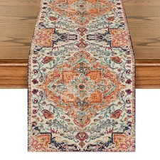 Artoid Mode Boho Bohemia Style Vintage Orange Table Runner, Seasonal Kitchen ...