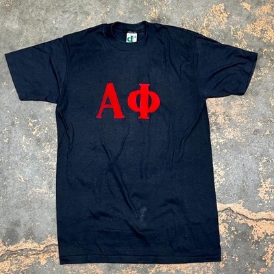 VINTAGE 80S ALPHA PHI SORORITY T SHIRT SIZE S USA CUSTOM NANCY