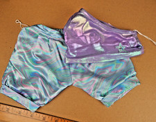 Build A Bear Honey Girls Purple Blue Metallic 2 piece outfit