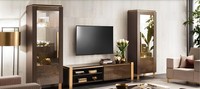 WohnzimmermöBel Set Designer Wohnzimmer Sideboard 2X Vitrine 3Tlg. Wohnwand Neu