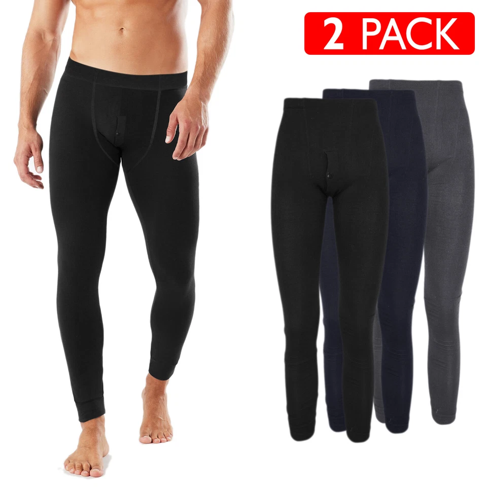 Set 2 Pezzi Calzamaglia Uomo Termica Collant Leggings Calzamaglie Neve VEQUE