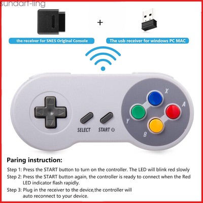 2Pcs Wireless SNES Controller, SNES Remote GamePad for Original SNES/SFC& Win PC