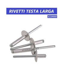 RIVETTI A STRAPPO TESTA LARGA IN ALLUMINIO MM.3,2 MM.4 MM.4,8 VARIE LUNGHEZZE