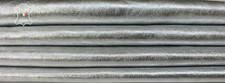 METALLIC SILVER WASHED ROUGH Thick Goatskin leather 2 skins 12sqf 1.2mm B7524