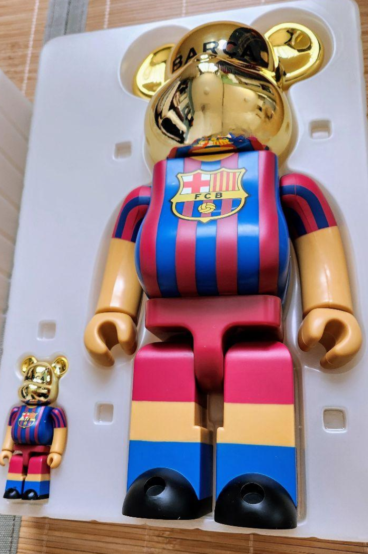 MEDICOM TOY - MEDICOM TOY メディコムトイ BE@RBRICK FCB FC BARCELONA 05-06 CHAMPION ver. 100%&400% ベアブリック エフシー バルセロナ チャンピオンバージョン 人形 フィギュア MEDICOM TOY BE@RBRICK FCB FC BARCELONA 05 06 CHAMPION ver