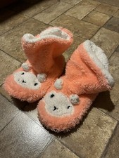 Llama Bootie Boot Slippers Peach Girls Size 8/9 Large NWOT Justice