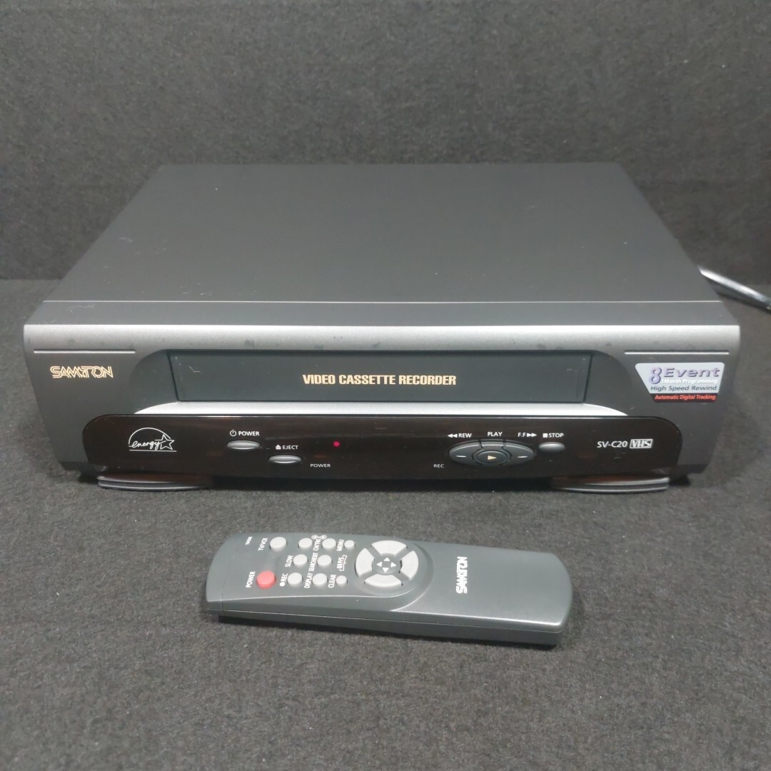 SAMTRON SV-C20 VHS VCR Player With Remote Control RCA Jacks Tested Works Great