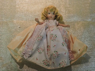 Vintage Blonde Nancy Ann Storybook Doll w/ Pink and Peach Dress NASB