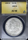1890-P $1 Morgan Silver Dollar ANACS AU 58