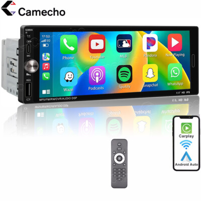Autoradio 1Din 6.9'' Touchscreen Wireless Apple CarPlay Bluetooth USB RDS Radio