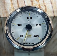 Faria Boat Diesel Tachometer Td9713a Us Marine 3.25 4000 Rpm Alternator Chrome
