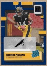 2022 Clearly Donruss George Pickens 37/99 RC Auto Dallas Cowboys Georgia