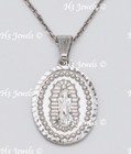 14k Solid White Gold Virgin Mary Lady Guadalupe Oval pendant Charm #15187 2.90gr — photo 1
