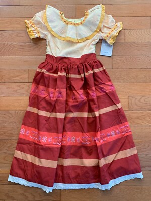 NWT Disney Store Encanto Dress Size 7/8 Dolores Madrigal Girls Costume NEW