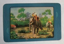 King Gent Man Hunter on Elephant Tiger Vintage Rare Estate Retro Swap Card Coles