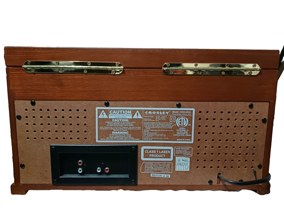 Vintage Style Crosley AM FM Radio Record CD Player Turntable CR24-003A ...