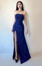 Women Slim Fit Side slit Sleeveless Sequins grace Party Sexy Evening Long Dress