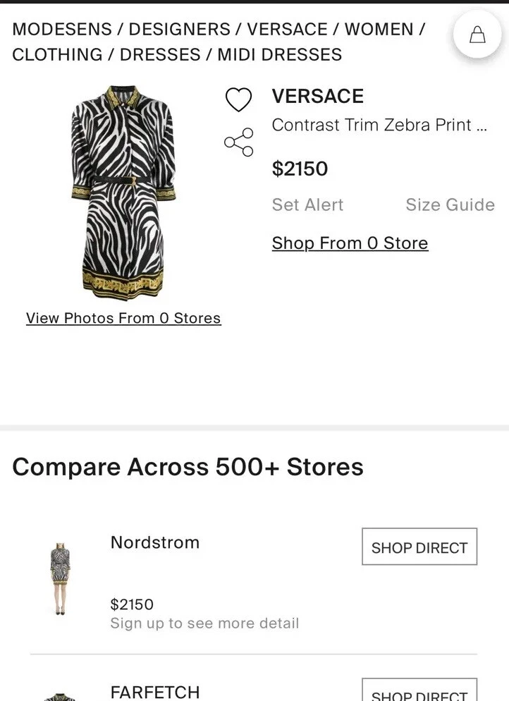 Versace Woman's Dress / Shirt / Mini Dress. Retails $1200 Zebra Print,  AUTHENTIC