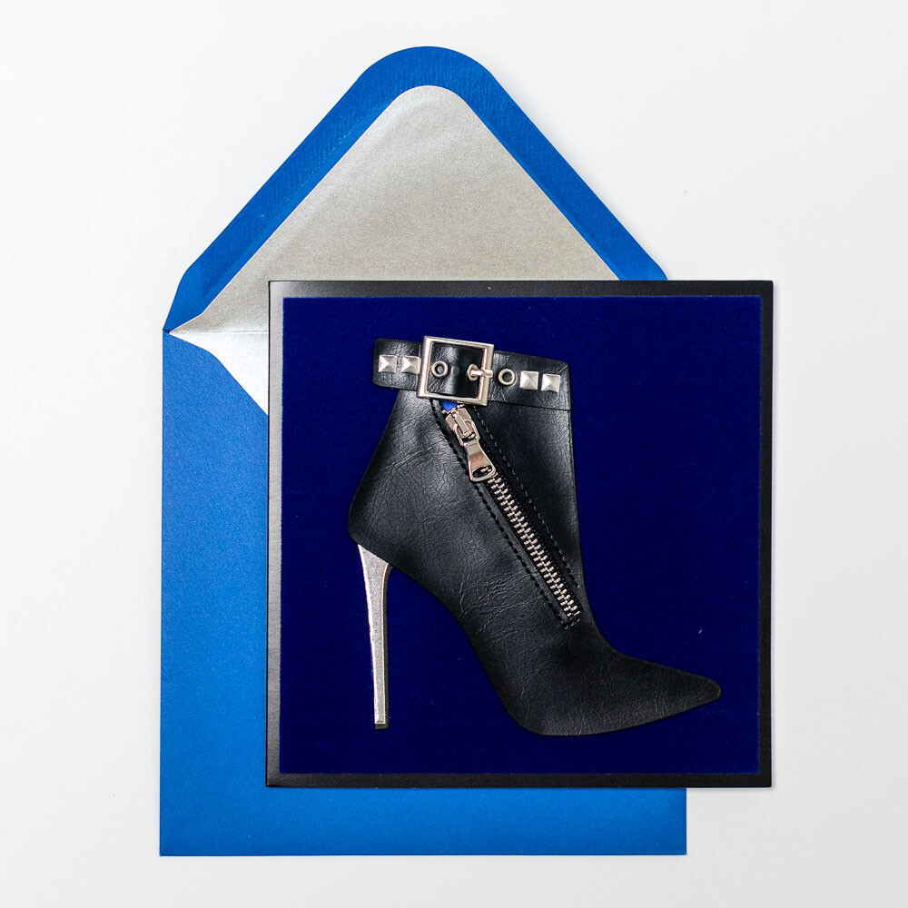 Papyrus Handcrafted SEXY HEELS BLACK LEATHER SHOE FASHIONISTA Birthday Card  59584118854 | eBay
