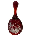 FENTON Ruby Red Lily of The Valley w/ Butterfly 7” Bell Signed by B. Pezzoni