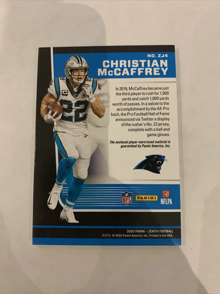 Panini Zenith Football Christian McCaffrey /35 Z-Jerseys SSP Prizm 2020 - Image 3 of 4