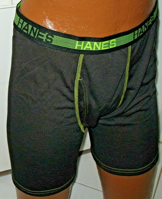 LOT OF 2 HANES COMFORTABLE NEW XL BLACK POLYESTER BOXER SHORTS