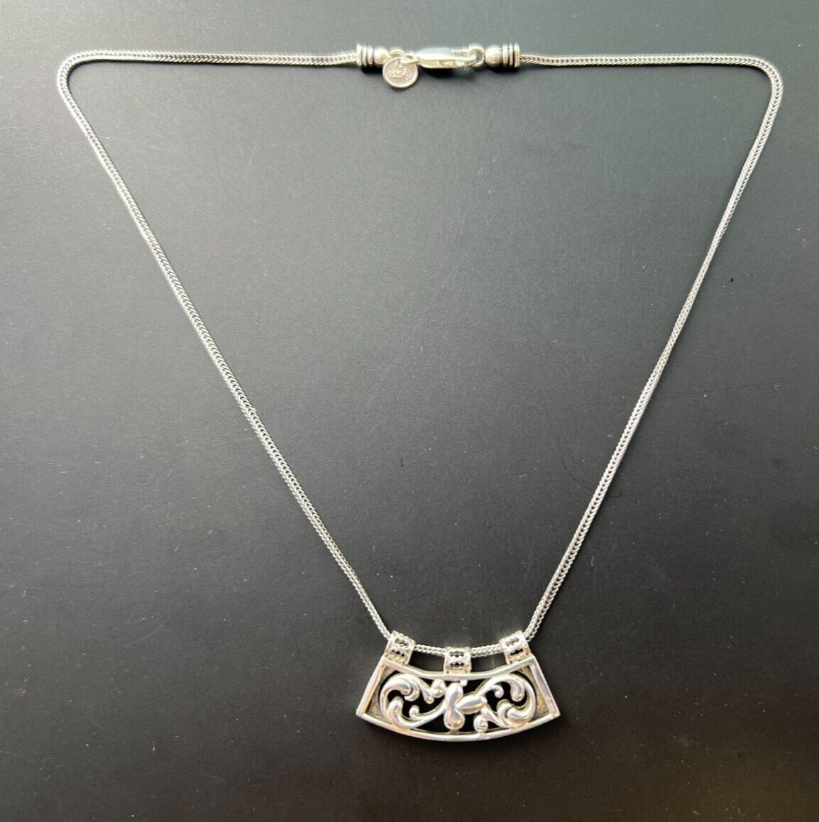 SILPADA 925 STERLING SILVER FILIGREE SCROLL SLIDE PENDANT CHAIN silpada-925-sterling-silver-filigree-scroll-slide-pendant-chain