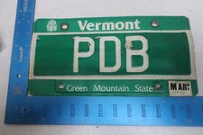 Vermont License Plate Tag 1991 91 VT Vanity Initials Monogram Paul Peter PDB