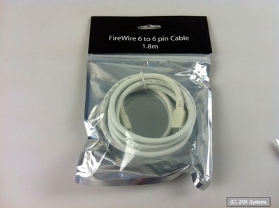 eSTUFF ES2084 FireWire 6-pin to 6-pin cable cable, 1.8 m, white/white, NEW PRODUCT