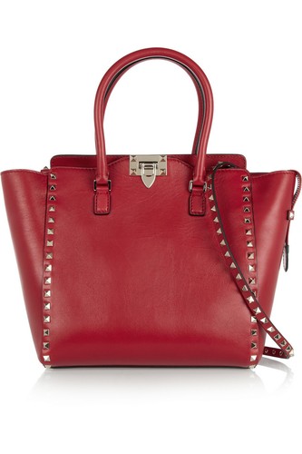 100% AUTHENTIC NEW VALENTINO GARAVANI RED ROCKSTUD MEDIUM TRAPEZE BAG/HANDBAG