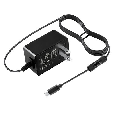 UL 5V 4A USB-C AC Adapter For Orange Pi Zero 3/Orange Pi 3B with ON/Off Switch