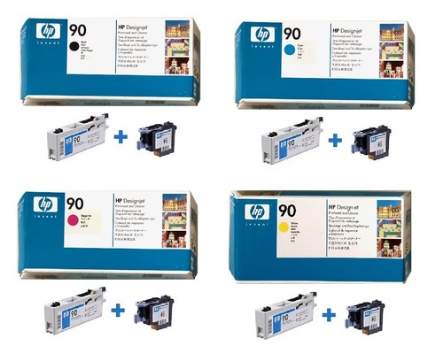 Original HP Cabezal Designjet 4000 4050 4500 Ps / Nr. 90 C5054A C5055A  -C5057A | eBay