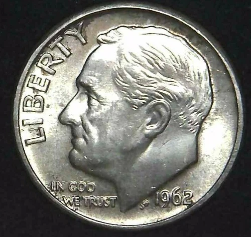 1962-D 10C Roosevelt Dime BU 90% Silver 21lrh0718-1