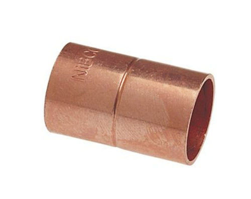 1/2" Inch Copper Coupling Fitting Rolled Stop Sweat Solder 1, 3, 5, or 10 Pieces