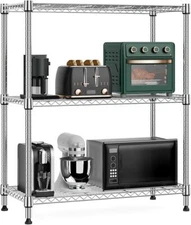 36 in Tall 3 Tier Shelving Units Metal Shelves Rack Pantry Wire Shelf Adjustable